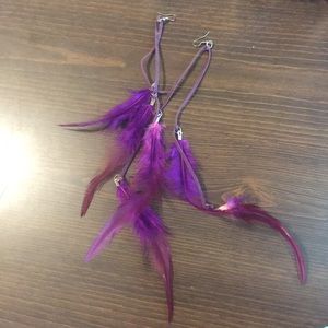 Feather and Leather Earrings